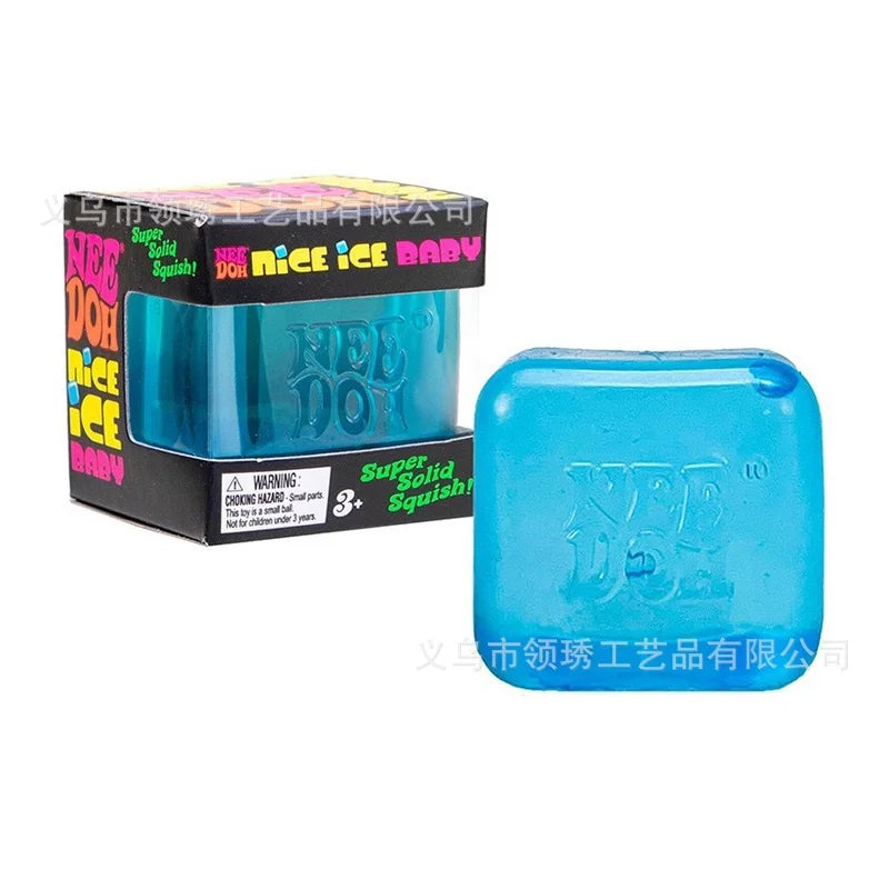 Needoh Nice Cube Sensory Stress Reliever Fidget Tool for Anxiety &Focus Desk Sensory Cube for Adults & Anti-Anxiety Squeeze Kids