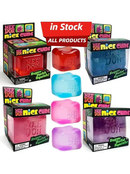 Needoh Nice Cube Sensory Stress Reliever Fidget Tool for Anxiety &Focus Desk Sensory Cube for Adults & Anti-Anxiety Squeeze Kids